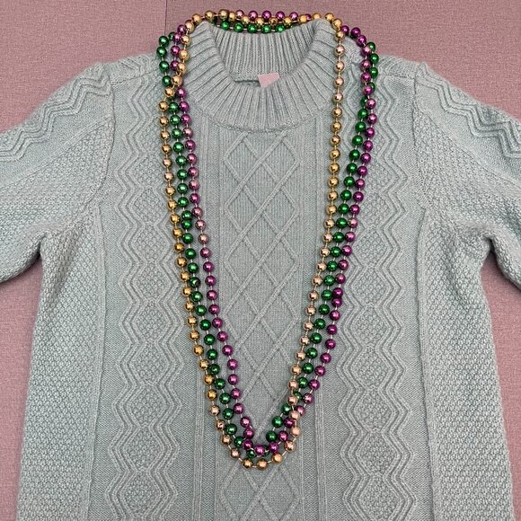 3 pack large and long beaded decorative necklace and sweater necklace bundle - Picture 4 of 4